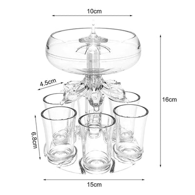 Dispenser pentru shoturi cu 6 pahare