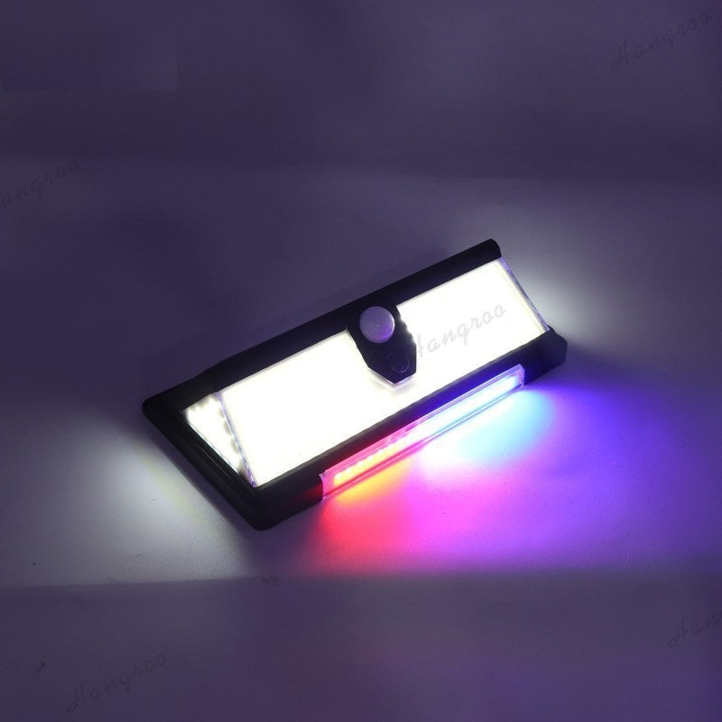 Lampa cu incarcare solara, CL-S190, 190 x LED SMD, 18 leduri rosii/albastre, 4 moduri de functionare, senzor de miscare/amurg/stare de veghe, Negre