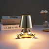 Veioza cu touch, Little Golden Man Thinker Lamp, incarcare USB, aurie, 3W