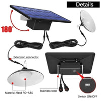 Lampa solara suspendata cu 2 becuri LED, telecomanda, 50W - imagine 3