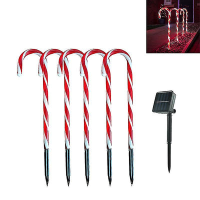 Decoratiune luminoasa pentru Craciun, 5 Acadele, pentru exterior, incarcare solara, 40 cm