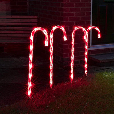 Decoratiune luminoasa pentru Craciun, 5 Acadele, pentru exterior, incarcare solara, 40 cm