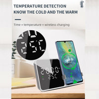 Ceas desteptator cu incarcare wireless 5W si afisaj temperatura in timp real - imagine 3
