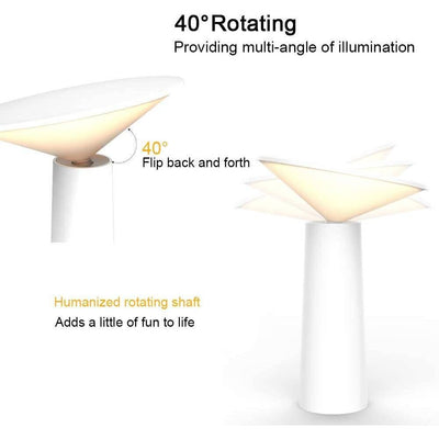 Mini lampa de birou, LED, cu lumina indirecta, touch control, incarcare USB, rotire 40°