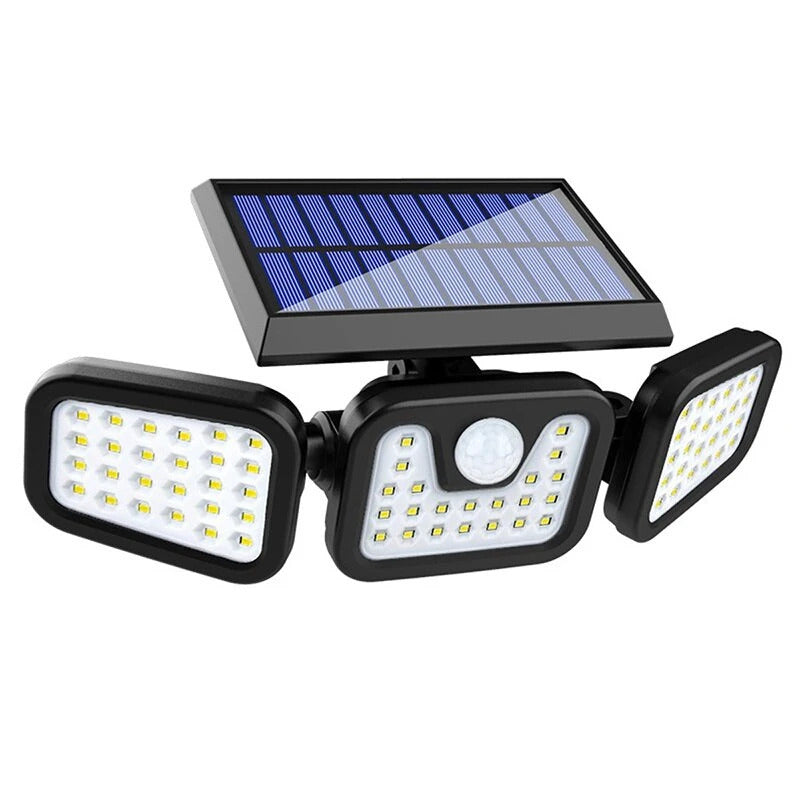 Lampa solara cu 3 capete – 74 LED-uri, 60W, incarcare solara, 3 moduri de iluminare