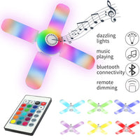 Bec cu 4 brate cu lumina multicolora, cu functie muzicala prin bluetooth, telecomanda inclusa - imagine 3