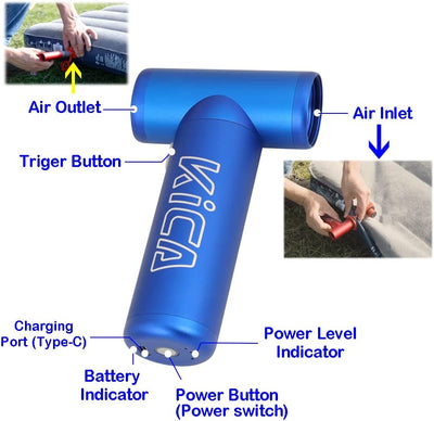 Mini ventilator wireless KiCA JetFan, incarcare USB, 86000 RPM, negru