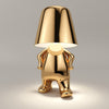 Veioza cu touch, Little Golden Man Thinker Lamp, incarcare USB, aurie, 3W