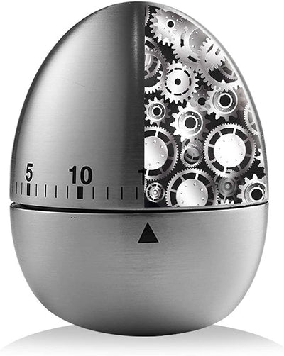 Cronometru de bucatarie argintiu din inox Egg Timer