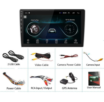 Navigatie auto Android, 10 inch, touchscreen, Wi-Fi, Bluetooth, 1080p Full HD, suporta camera marsarier