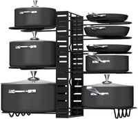 Suport organizator pentru oale si tigai cu 8 rafturi - imagine 3