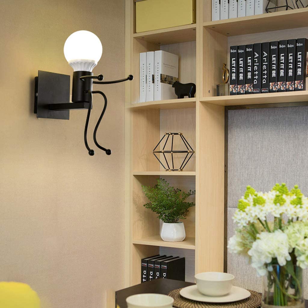 Lampa metalica retro industriala tip humanoid, soclu E27, diverse modele