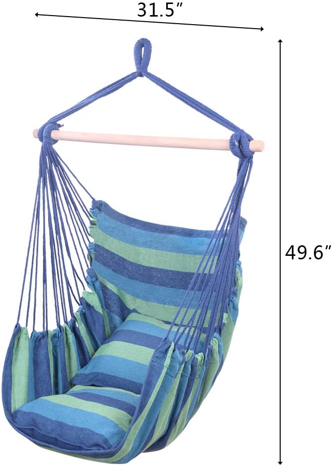 Hamac tip leagan suspendat, cu doua perne