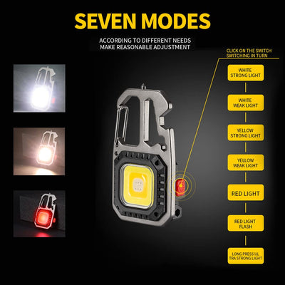 Lanterna LED tip breloc cu dispozitiv spargere geamuri, surubelnite, cheie, deschizator sticle Q-D911