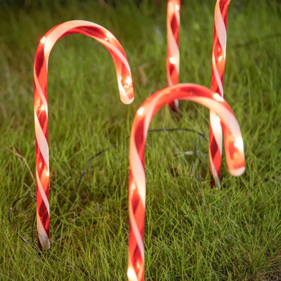 Decoratiune luminoasa pentru Craciun, 5 Acadele, pentru exterior, incarcare solara, 40 cm