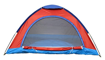 Cort camping 2-6 persoane cu plasa pentru insecte rosu/albastru