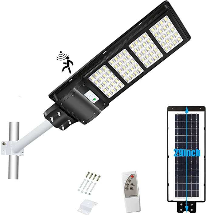 RESIGILAT - Lampa stradala proiector LED cu panou fotovoltaic si senzor, 120W/200W/300W
