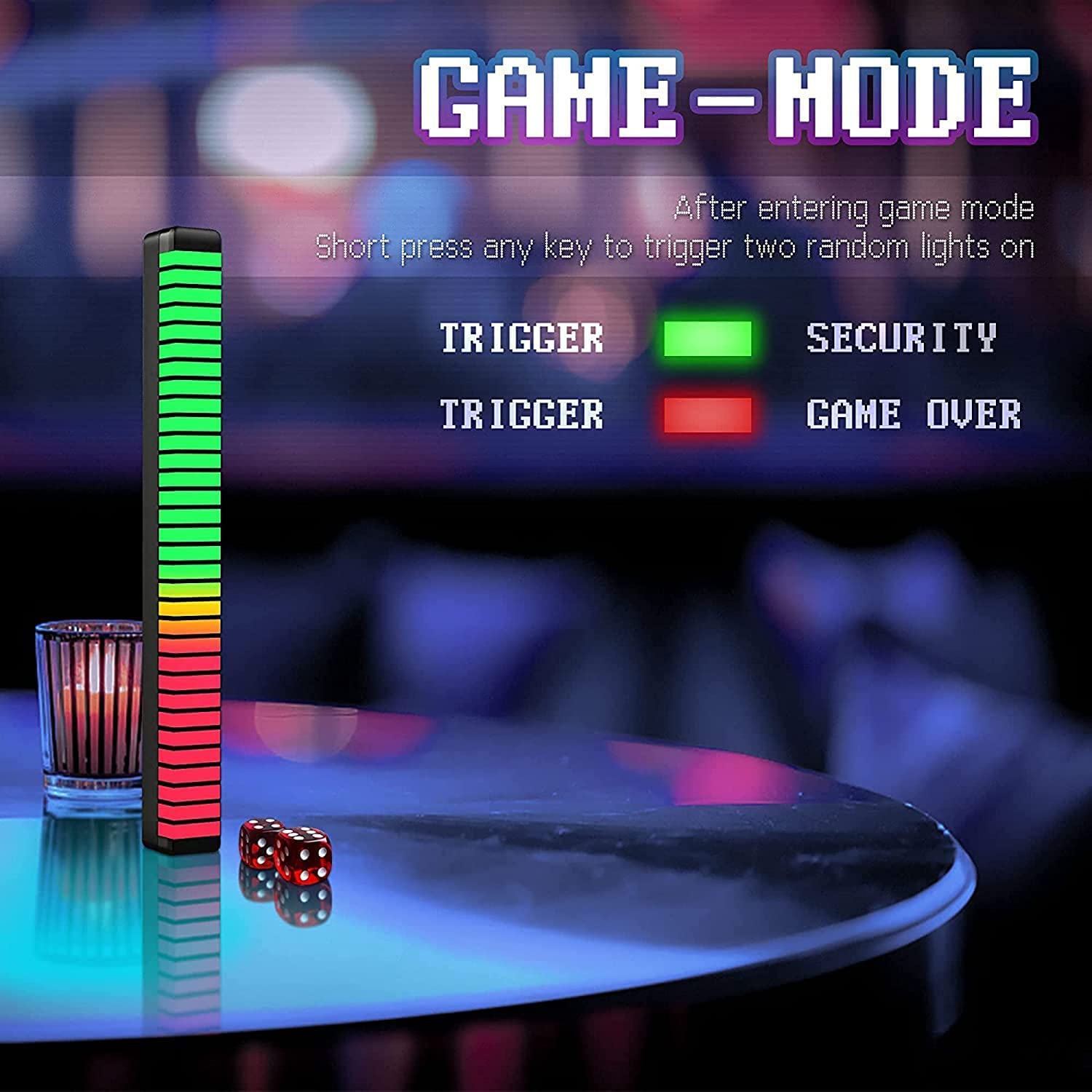 Bara cu leduri RGB 360°, control prin aplicatie, 32 leduri, multiple moduri, cu suport
