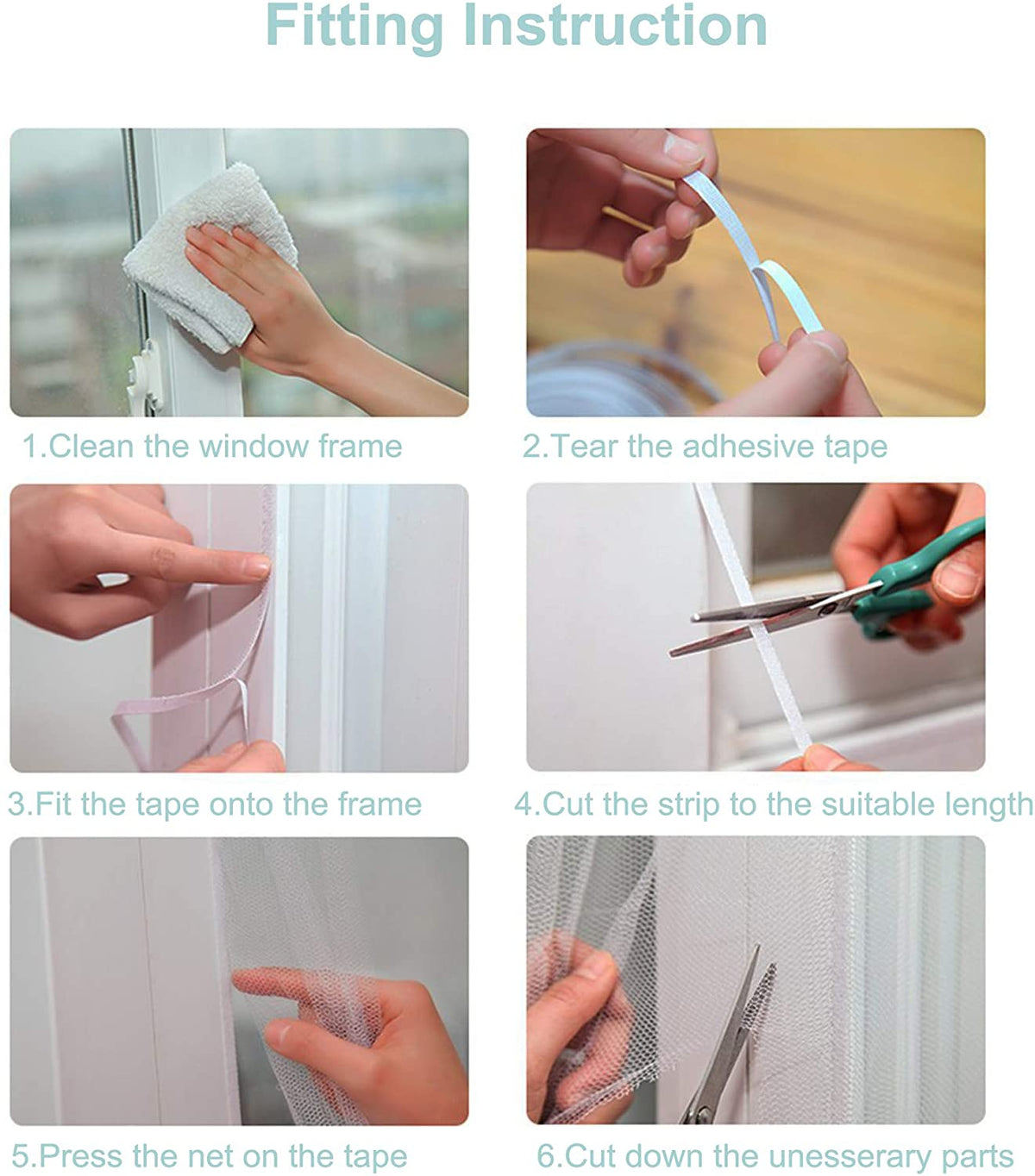 Set 5 plase impotriva insectelor, pentru fereastra, cu autoadeziv