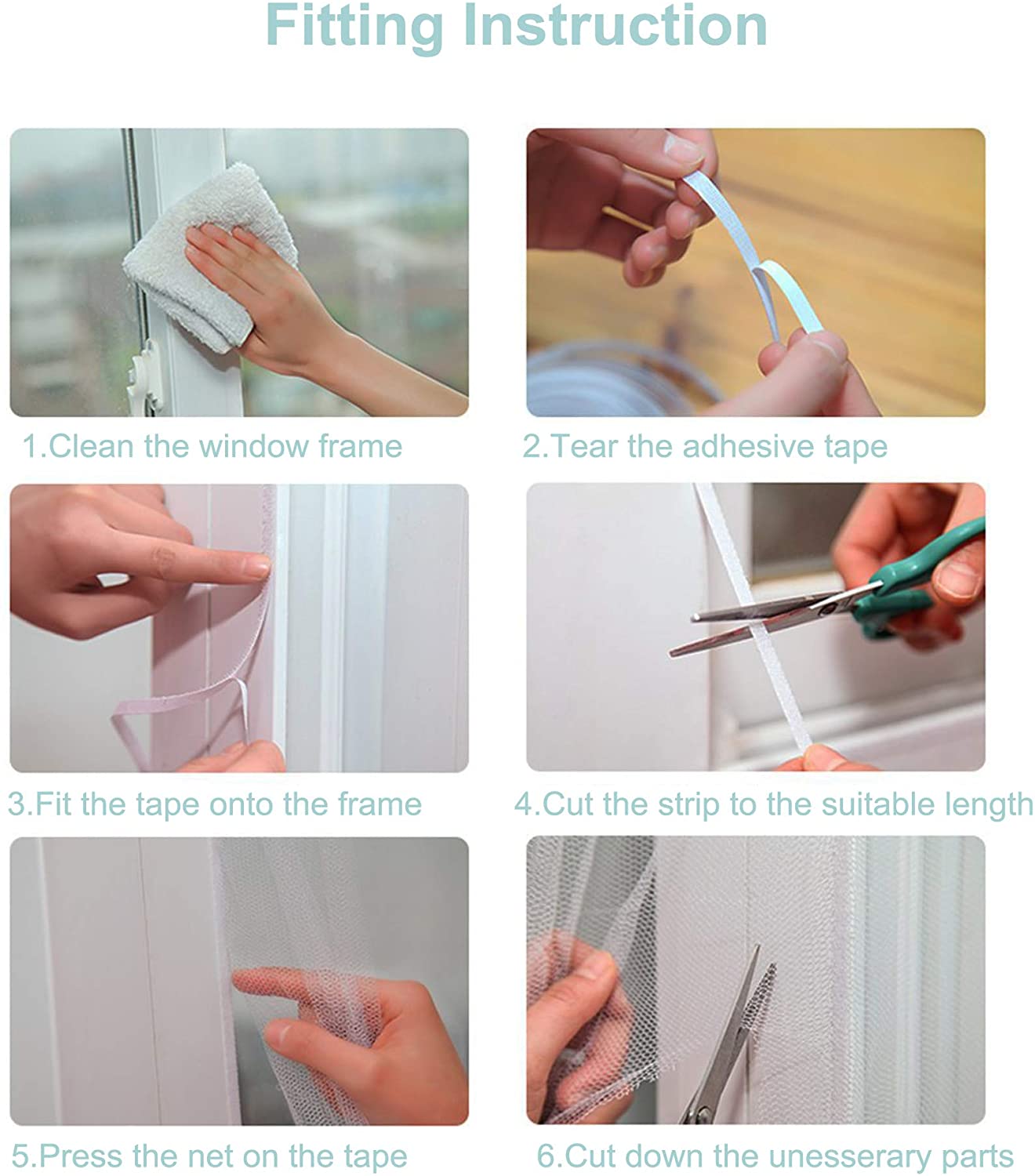 Set 5 plase impotriva insectelor, pentru fereastra, cu autoadeziv