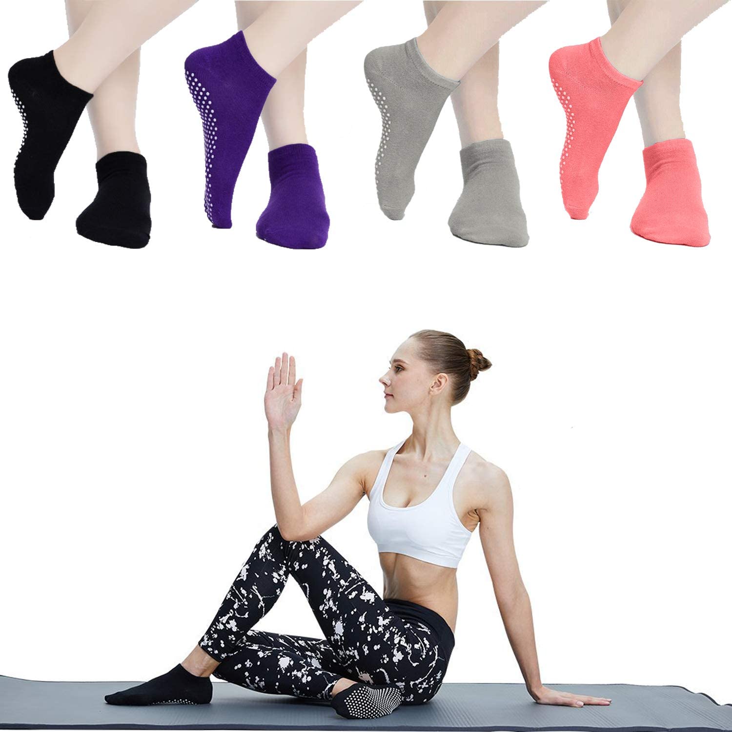 Sosete antiderapante pentru yoga, pentru femei, marime 36-40