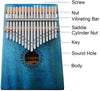 Instrument muzical din lemn cu incinta si 17 note, Kalimba, mini-pian