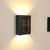 Set 2 lampi solare pentru perete exterior, iluminare sus-jos, lumina calda
