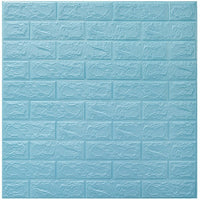Tapet 3D caramizi bleu, auto-adeziv pentru interior, 70 x 77 cm - imagine 3