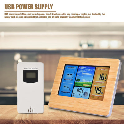 Statie meteo wireless cu senzor extern, LCD color, alarma, calendar, fazele lunii