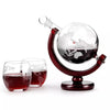 Set decantor The Earth, design glob pamantesc, 2 pahare cu imprimeu modern, materiale de calitate, 850 ml