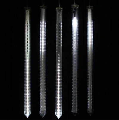Instalatie tub luminos tip ploaie meteoriti, 30, 50 sau 80 cm, 8 tuburi, diverse culori