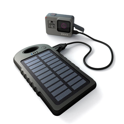Baterie externa cu incarcare solara, 5000 mAh, 2 x USB