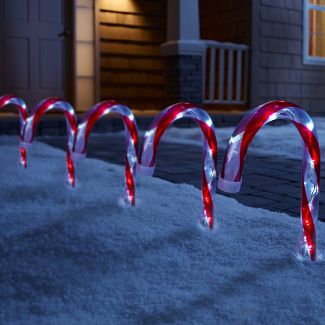 Decoratiune luminoasa pentru Craciun, 5 Acadele, pentru exterior, incarcare solara, 40 cm