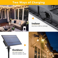 Ghirlanda solara cu 10 becuri Led Filament incluse, 2W, 3000K, IP65 lumina calda - imagine 4