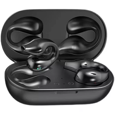 Casti wireless TWS S3, cu conductie osoasa, Bluetooth 5.2, Carcasa display LED, Waterproof, Noise Cancelling