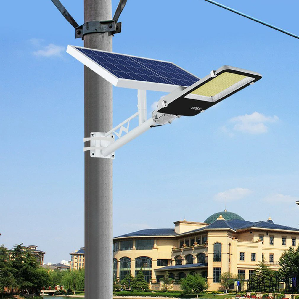 Lampa solara stradala LED SMD, cu panou solar, telecomanda si brat montare