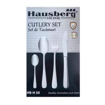 Set tacamuri 16 piese HB-H 50, Inox, Argintiu