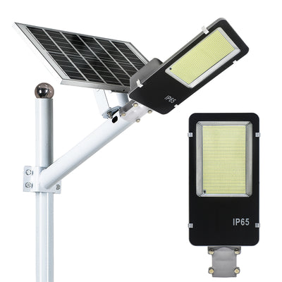 Lampa solara stradala LED SMD, cu panou solar, telecomanda si brat montare