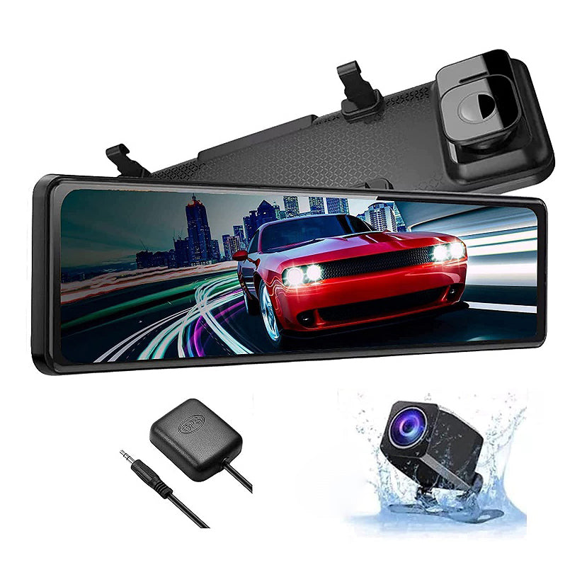 Camera auto oglinda retrovizoare, 12 inch IPS, WDR, GPS inclus, inregistrare dubla fata unghi 170 ° / spate unghi 150°, 30fps