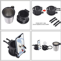 Organizator auto multifunctional suport 3 pahare, universal, negru/gri - imagine 6