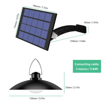 Set panou solar cu 4 becuri LED cu aplica, telecomanda, 50W