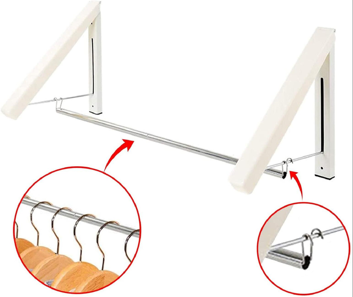 Suport discret pentru umerase, cu prindere pe perete