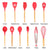 Set 12 ustensile de gatit din silicon, maner rezistent din bambus