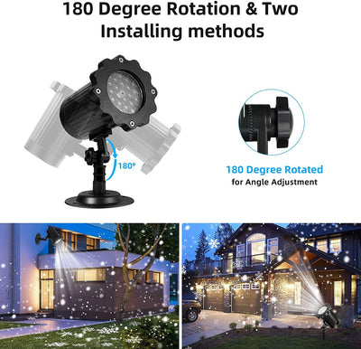 Proiector Laser Snow Flower, imita fulgii de zapada, RGB