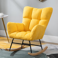 Fotoliu balansoar pentru relaxare cu material catifelat si cadru metalic - imagine 9