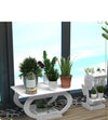 Masuta decorativa living din pvc alba 60 x 40 x 30 cm