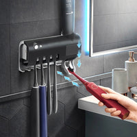 Dozator pentru pasta de dinti cu alimentare solara si sterilizator UV pentru periute - imagine 8