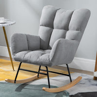 Fotoliu balansoar pentru relaxare cu material catifelat si cadru metalic - imagine 12