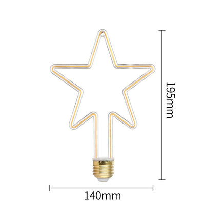 Bec LED 4W cu efect neon, soclu E27, diferite forme, lumina calda