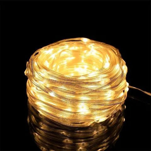 Ghirlanda Luminoasa Decorativa 10m cu 100 LEDuri Tip Furtun, Lumina Calda, de Exterior